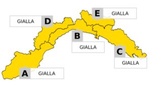 Allerta meteo GIALLA per temporali sulla Liguria mercoledì 20, giovedì 21 e venerdì 22 settembre 2023